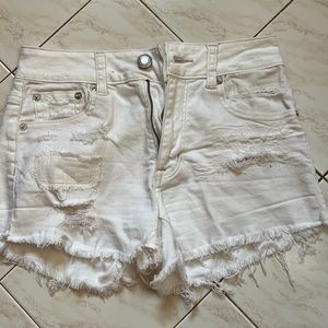 White distressed Jean shorts